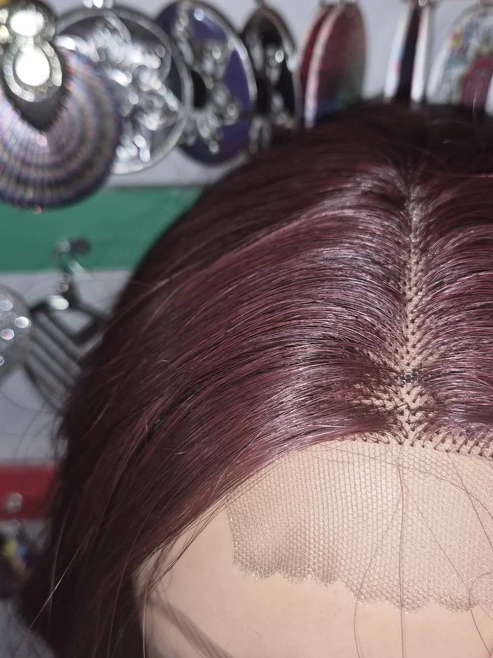 Burgundy Wavy Lace Front Wig for Women